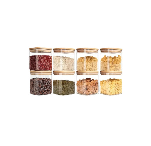 8PC Glass Storage Containers