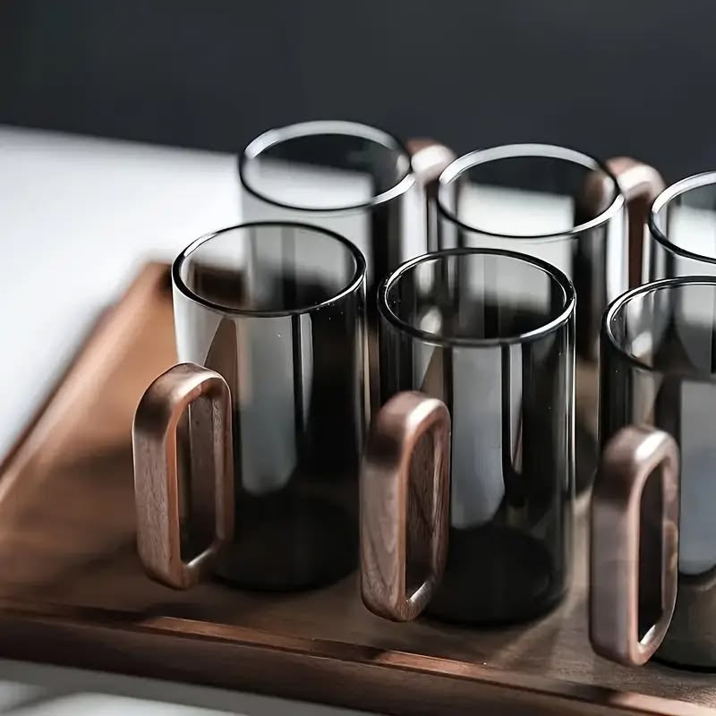 Glass Mug With Wooden Handle