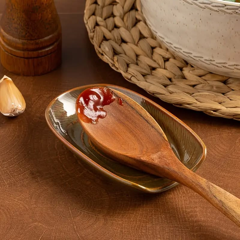 Ceramic Spoon Holder & Utensil Rest | Kitchen Spoon Tray for Cooking