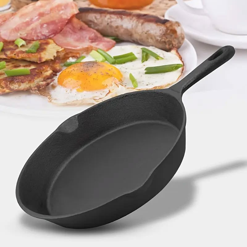 4-Piece Cast Iron Pan Set | Pre-Seasoned Frying Pans for Stovetop, Oven & Braai