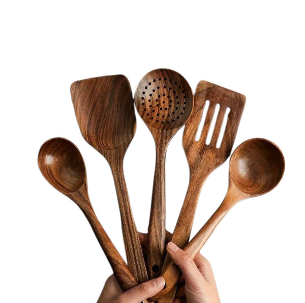 5PC Wooden Cooking Set