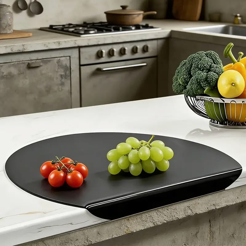 Glass Cutting Board with Anti-Slip Lip | Dishwasher Safe Kitchen Chopping Board (39x33cm)