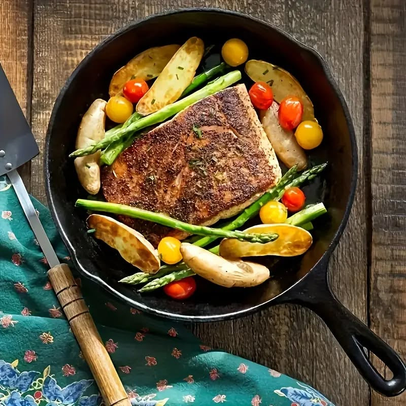 4-Piece Cast Iron Pan Set | Pre-Seasoned Frying Pans for Stovetop, Oven & Braai