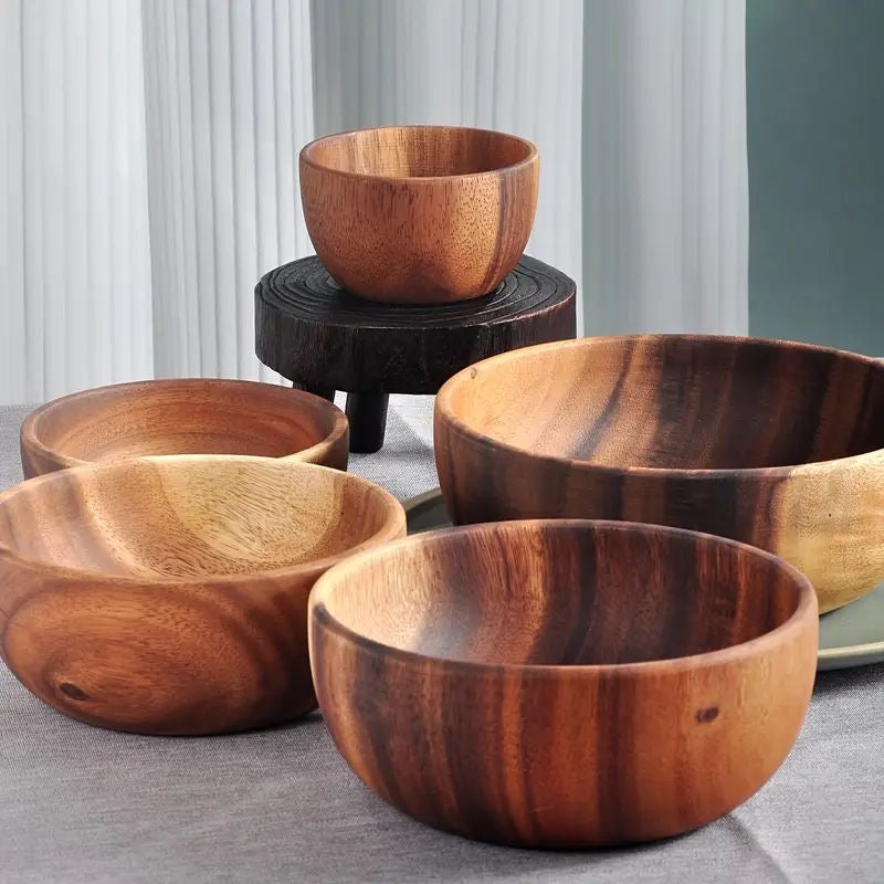 3PC Natural Wooden Bubble Bowls