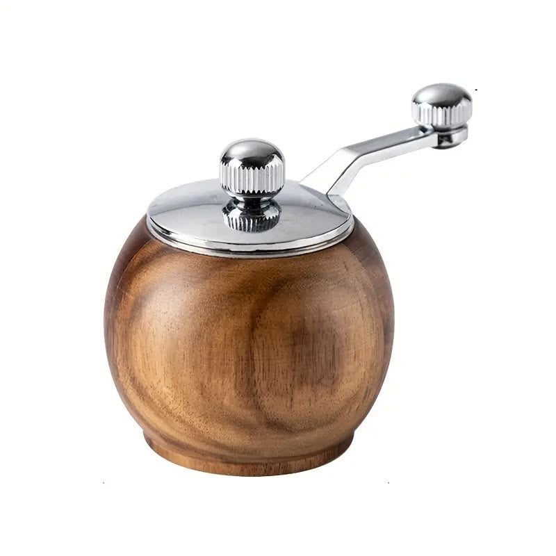 Wooden Manual Salt & Pepper Grinder Mill | Hand-Crank Spice Mill for Cooking & Braai