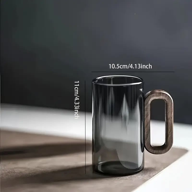 Glass Mug With Wooden Handle