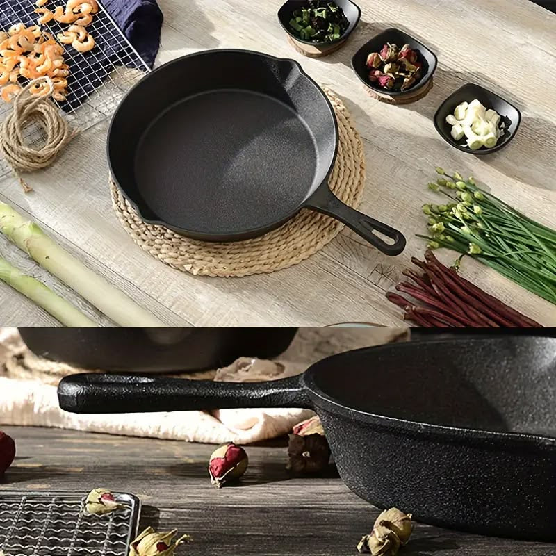 4-Piece Cast Iron Pan Set | Pre-Seasoned Frying Pans for Stovetop, Oven & Braai