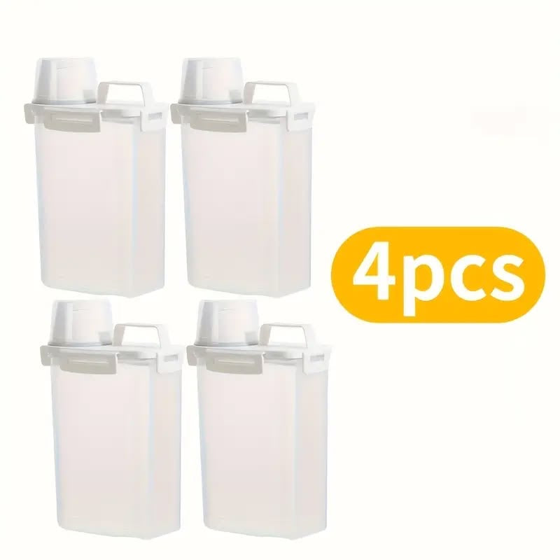 A Set of Plastic Food Storage Containers with Flip-top Lids