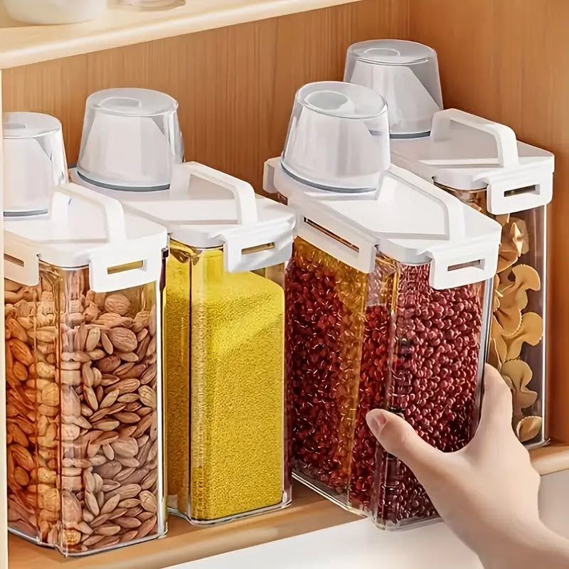 A Set of Plastic Food Storage Containers with Flip-top Lids