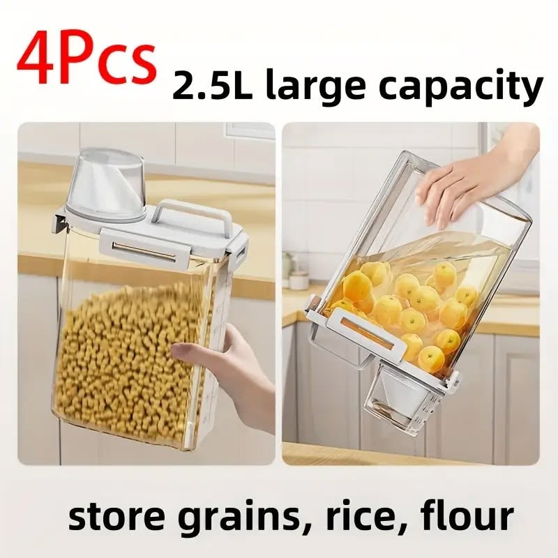 A Set of Plastic Food Storage Containers with Flip-top Lids