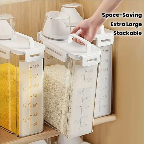 A Set of Plastic Food Storage Containers with Flip-top Lids