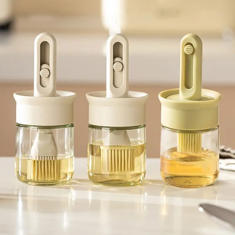 1pc 2-in-1 Oil Dispenser with Brush