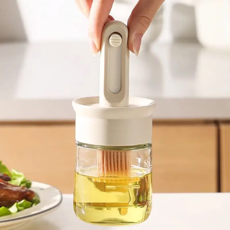 1pc 2-in-1 Oil Dispenser with Brush