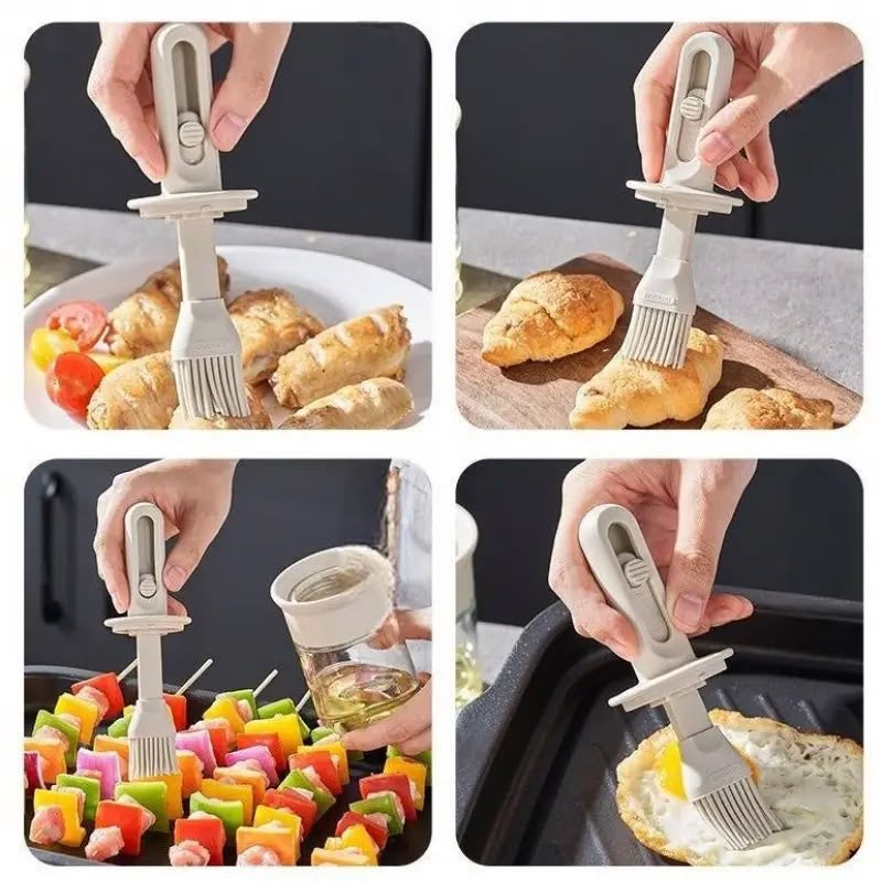1pc 2-in-1 Oil Dispenser with Brush