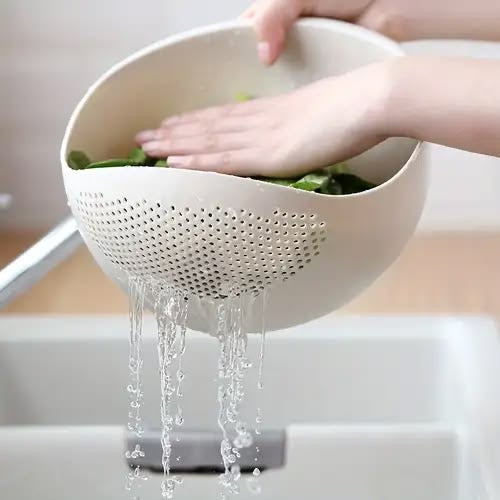 1pc Durable Colander Bowl with Built-in Filter