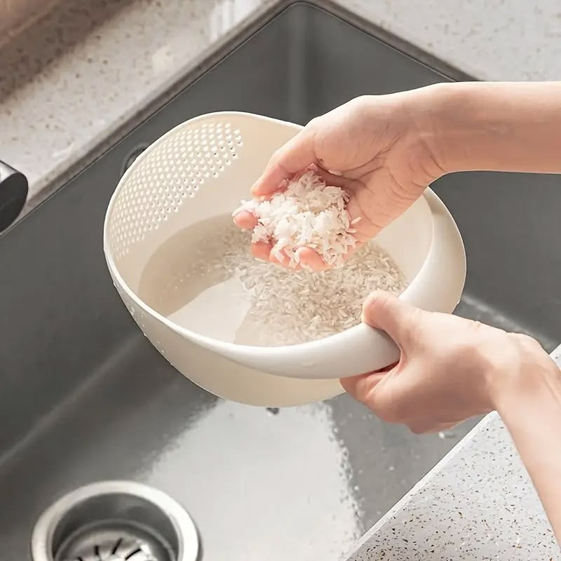1pc Durable Colander Bowl with Built-in Filter
